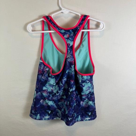 Under Armour Blue and Red Patterned Tank Top No Size - Picture 2 of 4